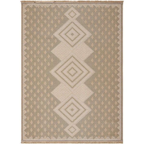 Livabliss Mystery Tan/Beige 3 ft. x 5 ft. Cottage Indoor Area Rug