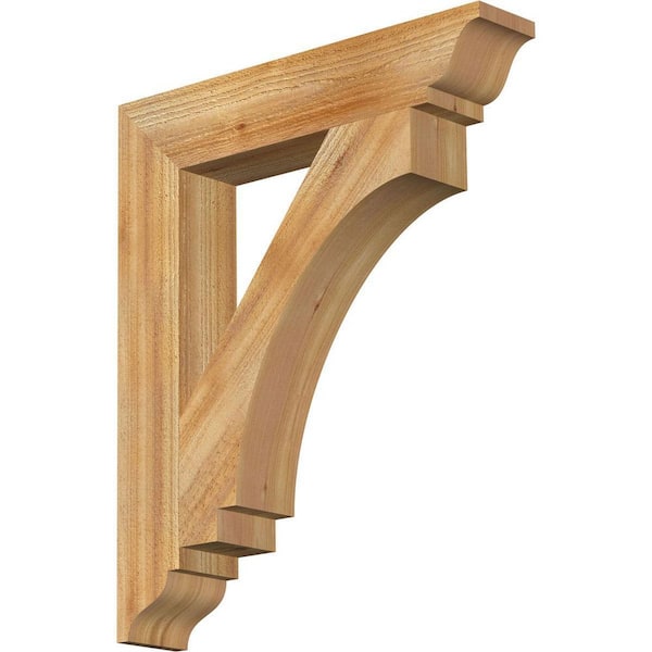 Ekena Millwork 4 in. x 26 in. x 22 in. Western Red Cedar Imperial Traditional Rough Sawn Bracket