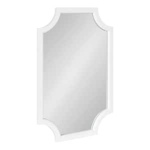 Hogan 30.00 in. H x 20.00 in. W Modern Scalloped Irregular White Framed Accent Wall Mirror