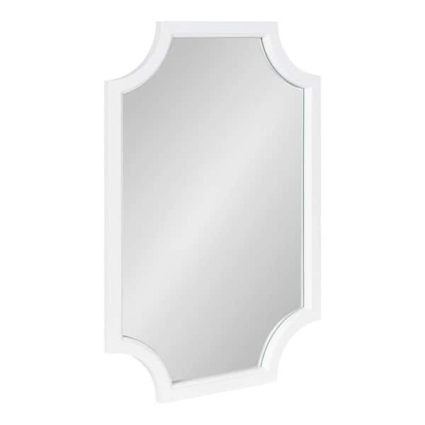 Kate and Laurel Hogan 30.00 in. H x 20.00 in. W Modern Scalloped Irregular White Framed Accent Wall Mirror