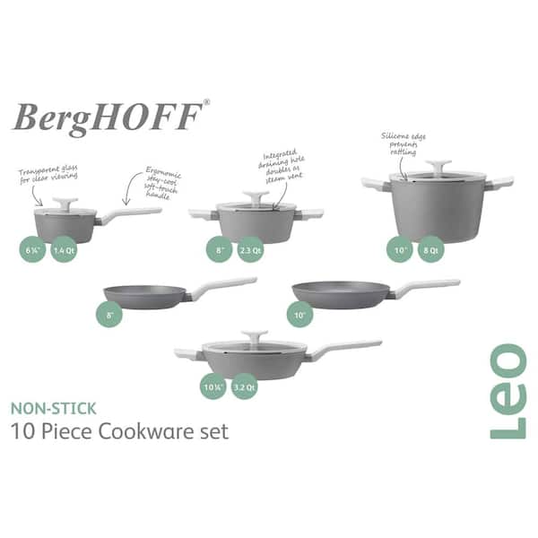 BERGHOFF-Leo 10pc Non Stick Cookware Set - (Grey)