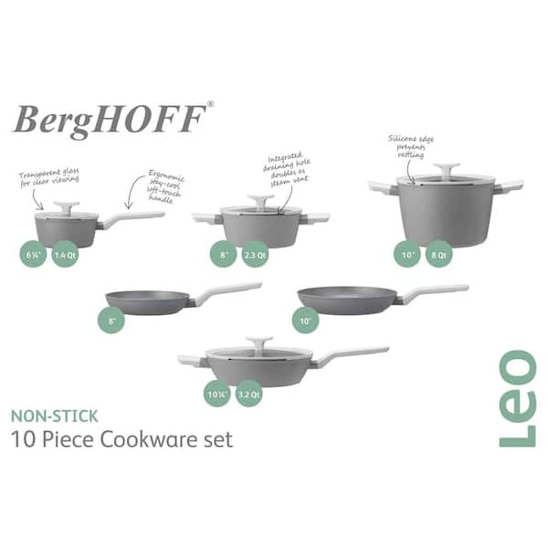 BergHOFF Leo 10Pc Non-stick Cookware Set, Gray 