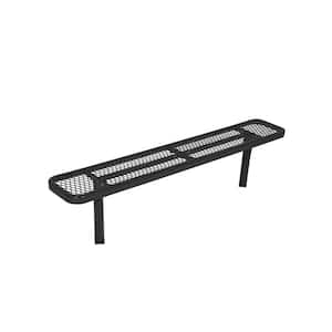 Surface Mount 8 ft. Black Diamond Commercial Park Bench without Back