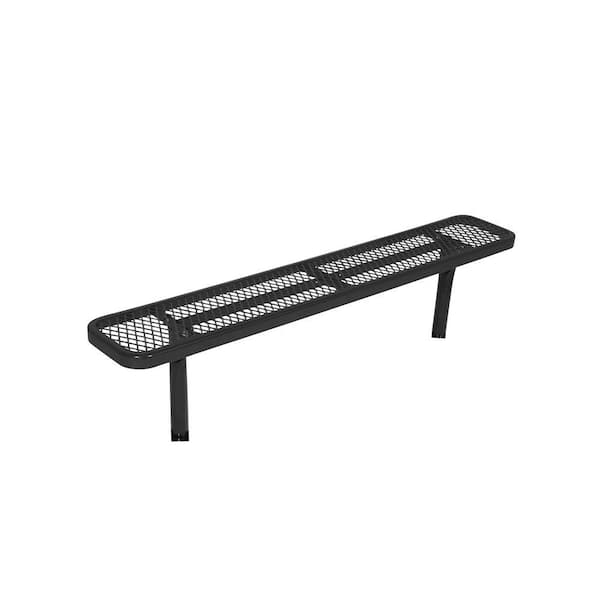 Unbranded In-Ground 6 ft. Black Diamond Commercial Park Bench without Back