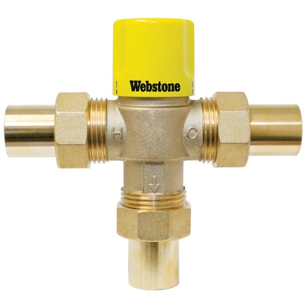Webstone, a brand of NIBCO 1/2 In. Sweat Brass Lead Free Thermostatic Mixing Valve W/Integral Check Valve For Point Of Use (Single/Multi-Fixture)