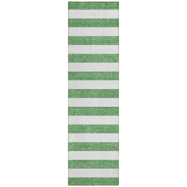 Chantille ACN528 Green 2 ft. 3 in. x 7 ft. 6 in. Machine Washable Indoor/Outdoor Geometric Runner Rug