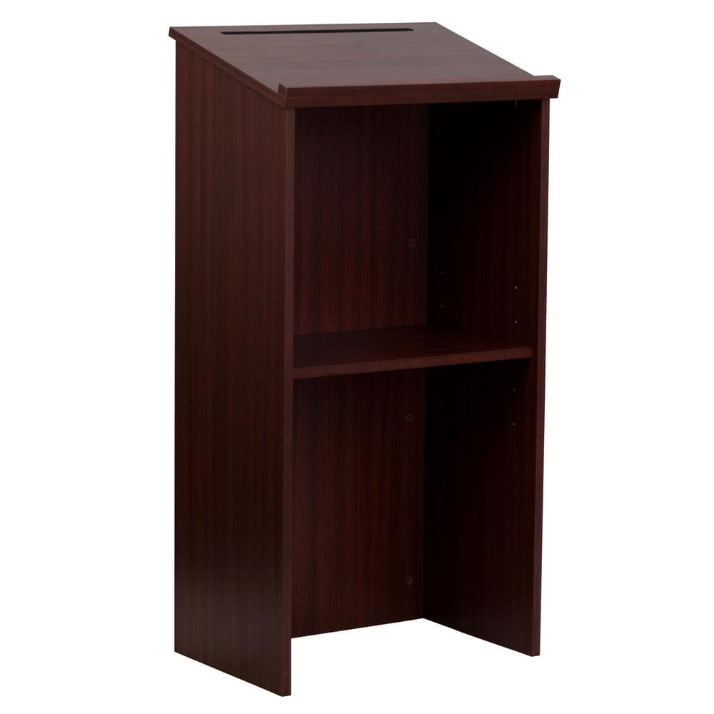 Mahogany Finish Adjustable Shelf Standing Lectern