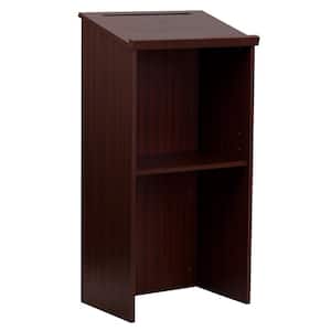 23 in. Dark Brown Rectangular Standing Desks with Shelf