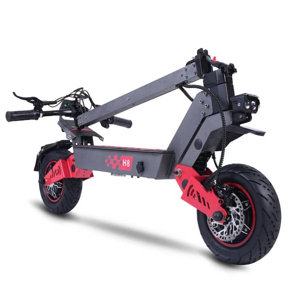 2-Wheel Foldable Electric Scooter Dual 3000W Motor E-Scooter with 56 Miles Long Range and Double Brake System in Gray