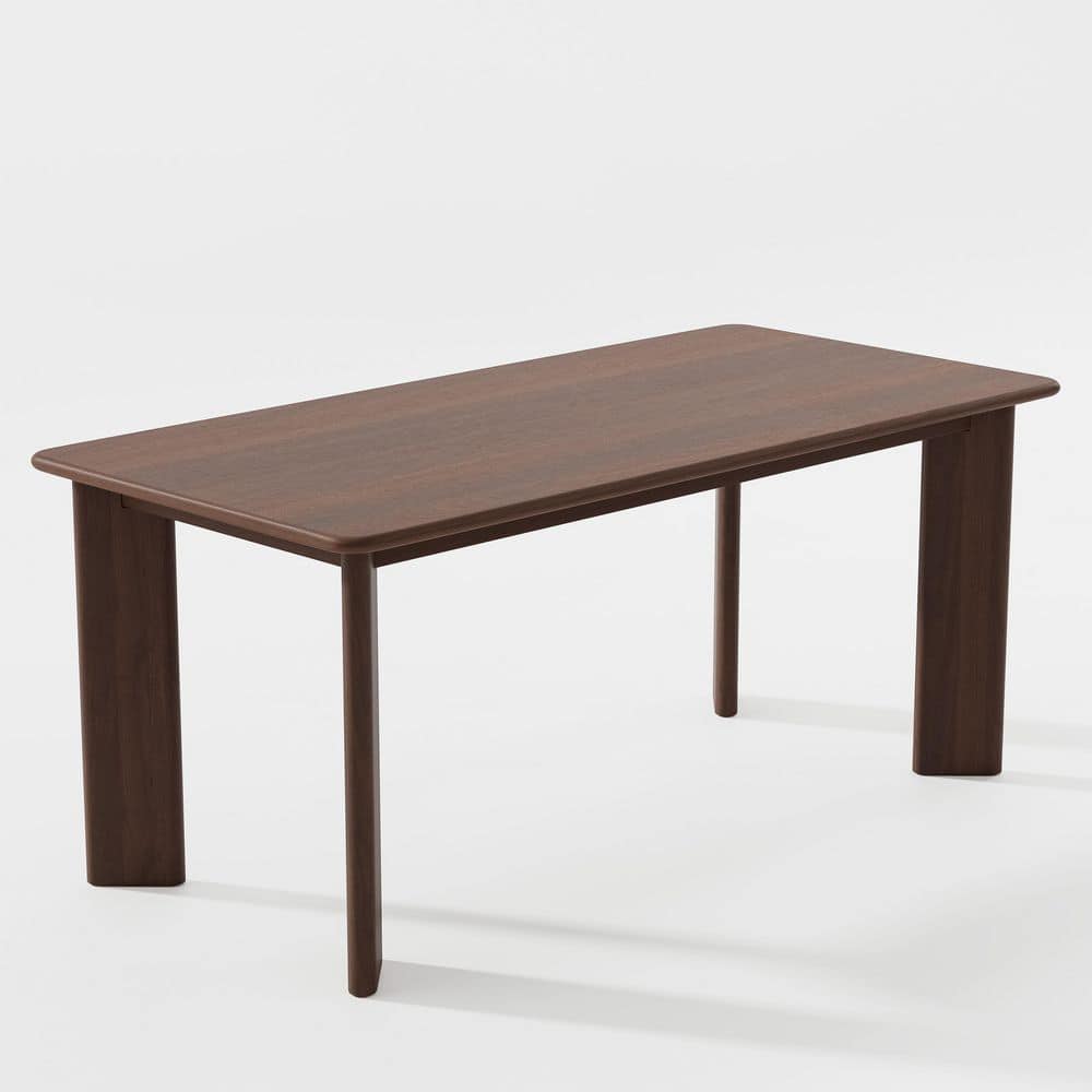 7 Piece Modern Rectangular Wood Top 67 in. 4 Leg Base Dining Table Set Seats 6