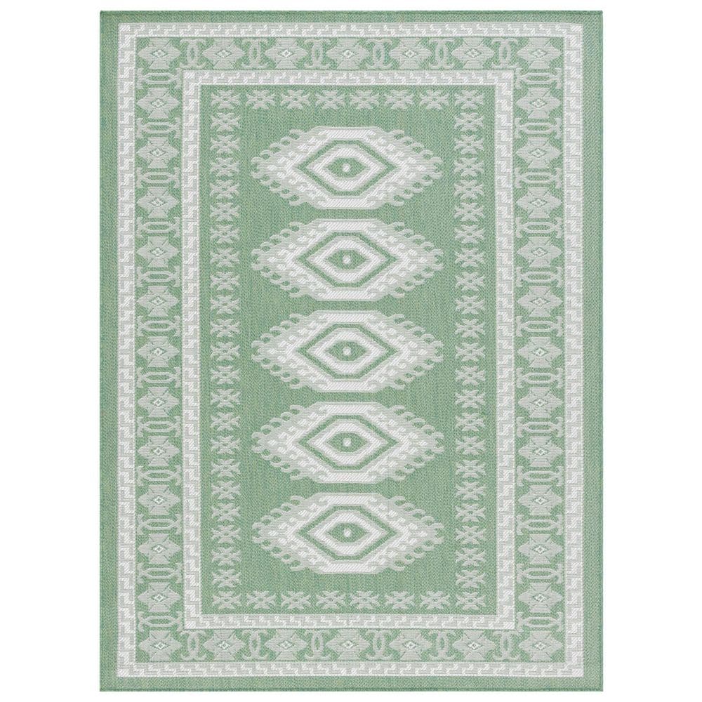 Bermuda Green/Ivory 4 ft. x 6 ft. Border Medallion Indoor/Outdoor Area Rug price history on PriceWatchPro