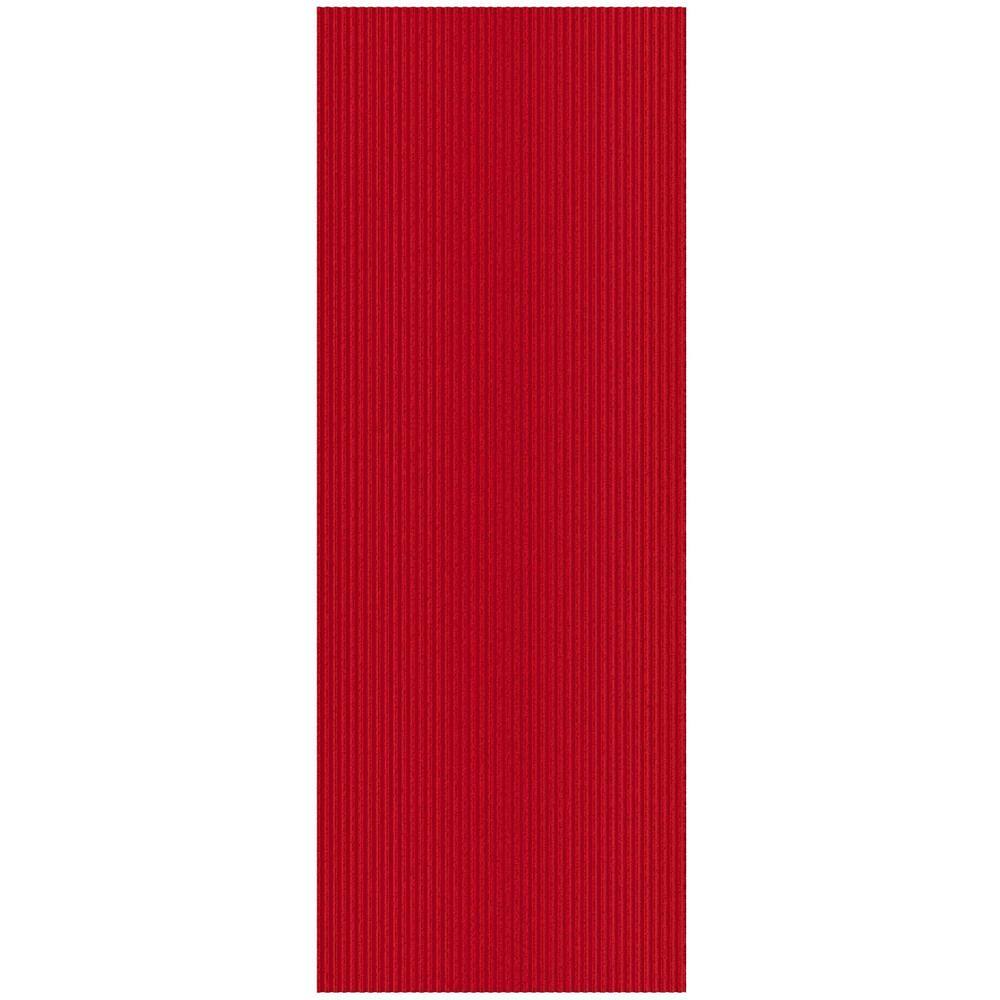 Ribbed Non-Slip Rubberback Indoor/Outdoor Long Hallway Runner Rug 2 ft. x 11 ft., Red Polyester Garage Flooring price history on PriceWatchPro