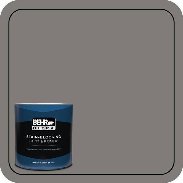 BEHR ULTRA 1 qt. #PPU24-21 Greyhound Satin Enamel Exterior Paint & Primer