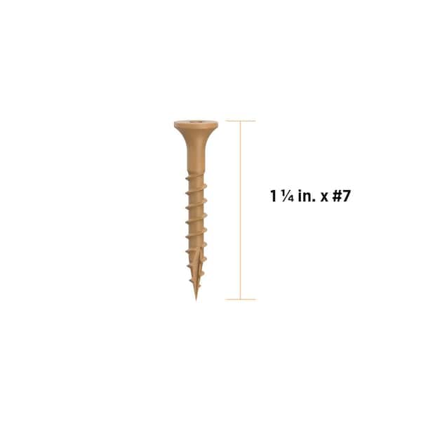 1-1/4 in. #7 Tan Star Drive Exterior Bugle Head Wood Deck Screws (350-Count)