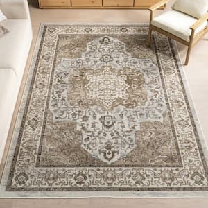 Cady Light Brown 8 ft. x 10 ft. Machine Washable Transitional Area Rug