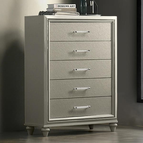 NEW CLASSIC HOME FURNISHINGS New Classic Furniture Lumina Gray 5-Drawer 35.5 in. Chest of Drawers