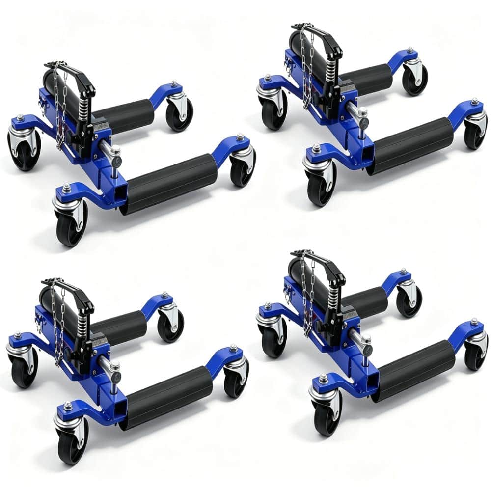 4-Pack Blue Hydraulic Car Wheel Dolly Set 1500 Lbs Each, Ratcheting Foot Pedal Lift Tire Skates for Vehicle Positioning price history on PriceWatchPro