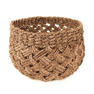 Zentique Rectangular Handmade Wicker Seagrass Woven Over Metal Small Baskets  with Handles ZENGN-B25 S - The Home Depot