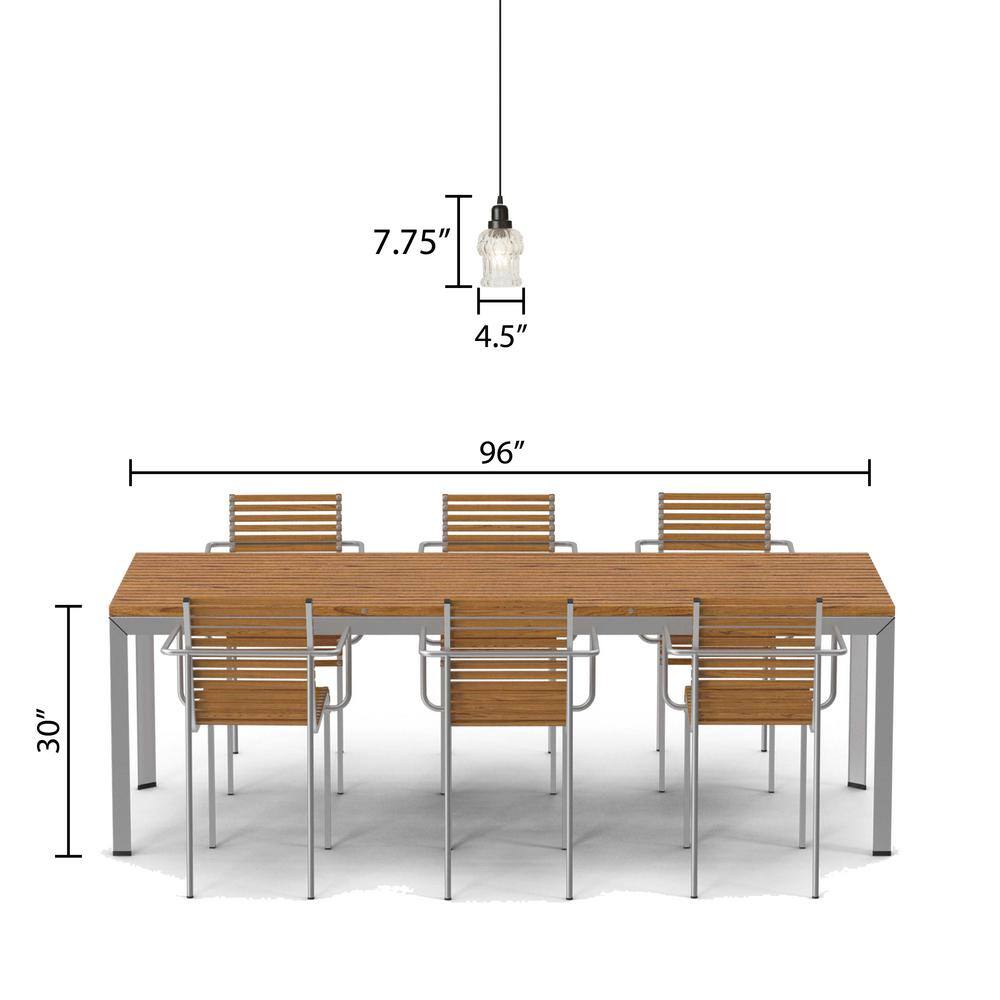 Delphine 4.5" Black and Clear Glass Pendant Light