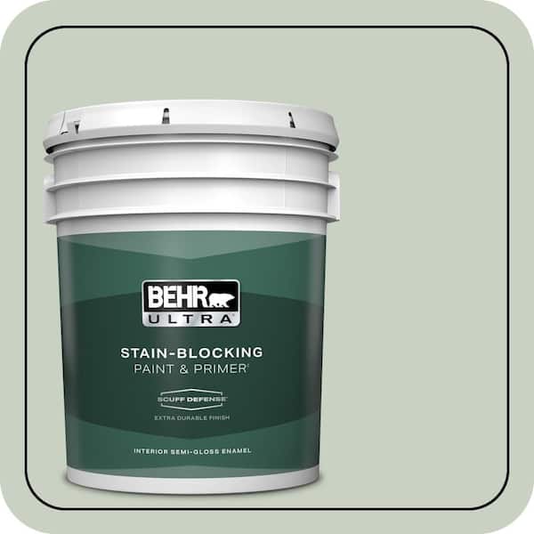 BEHR ULTRA 5 gal. #PPU11-12 Mild Mint Extra Durable Semi-Gloss Enamel Interior Paint & Primer