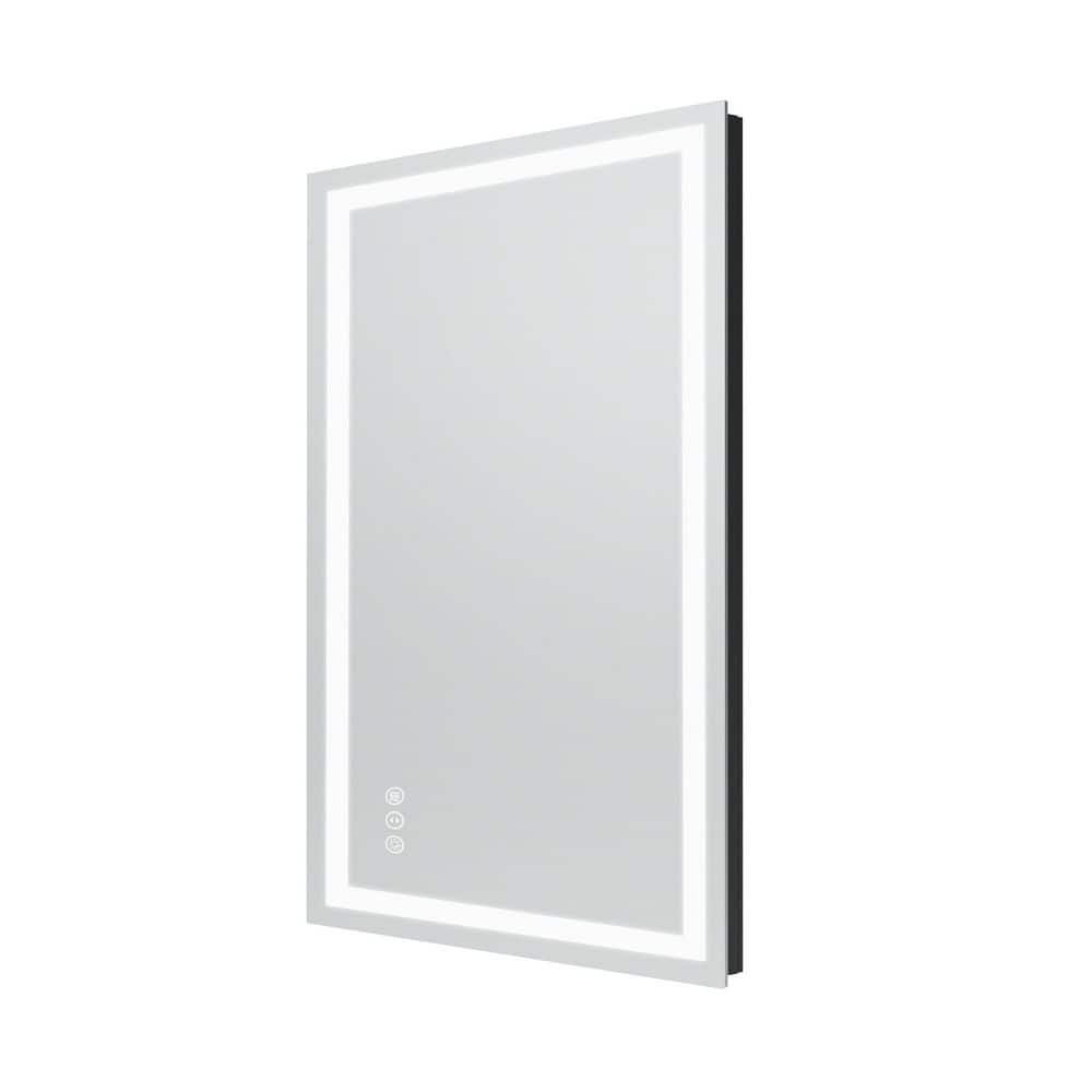 30 in. W x 36 in. H LED Bathroom Mirror Rectangular Framed Anti-Fog Dimmable Wall LED Bathroom Vanity Mirror in Black price history on PriceWatchPro