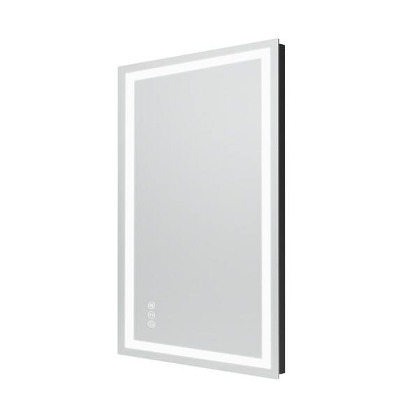 GRANDJOY 40 in. W x 24 in. H LED Bathroom Mirror Rectangular Frameless ...