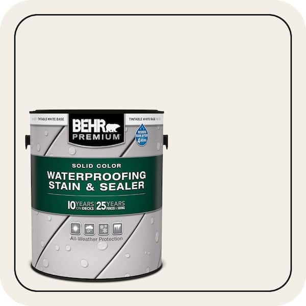 1 gal. #SC-337 Pinto White Solid Color Waterproofing Exterior Wood Stain and Sealer
