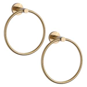 Stainless Steel Wall Mounted Towel Ring in Gold (2-Pack)