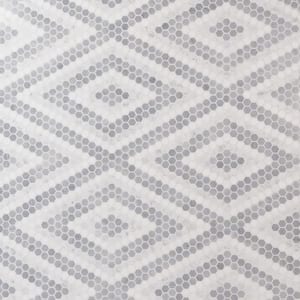 Hyperion Diamond Gray 15.03 in. x 17.36 in. Polished Marble Mosaic Floor and Wall Tile (1.81 Sq. Ft./each)