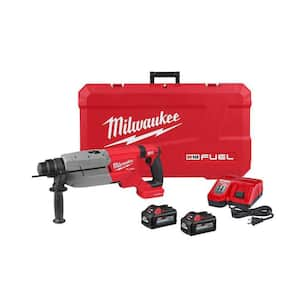 M18 FUEL ONE-KEY 18V Lithium-Ion Brushless Cordless 1-1/4 in. SDS-Plus D-Handle Rotary Hammer Kit w/(2) 6.0 Ah Batteries