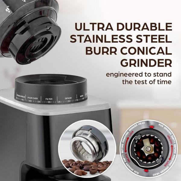 Zulay Kitchen 12.5 oz. Adjustable Burr Coffee Grinder with Zulay Kitchen 12.5 oz. Adjustable Burr Coffee Grinder with