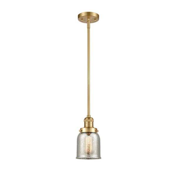 Innovations Bell 60-Watt 1 Light Satin Gold Shaded Mini Pendant Light with Mercury glass Mercury Glass Shade