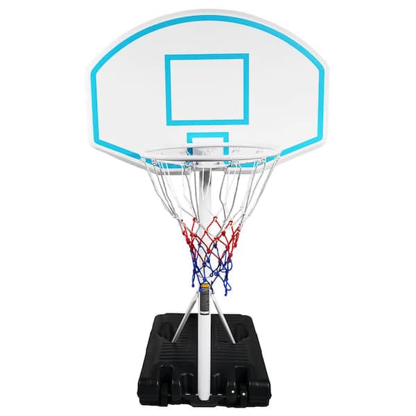 Zeus & Ruta 3.1 ft. to 4.7 ft. Portable Poolside Basketball Hoop Height-Adjustable Basketball System Goal Stand w/36 in. Backboard
