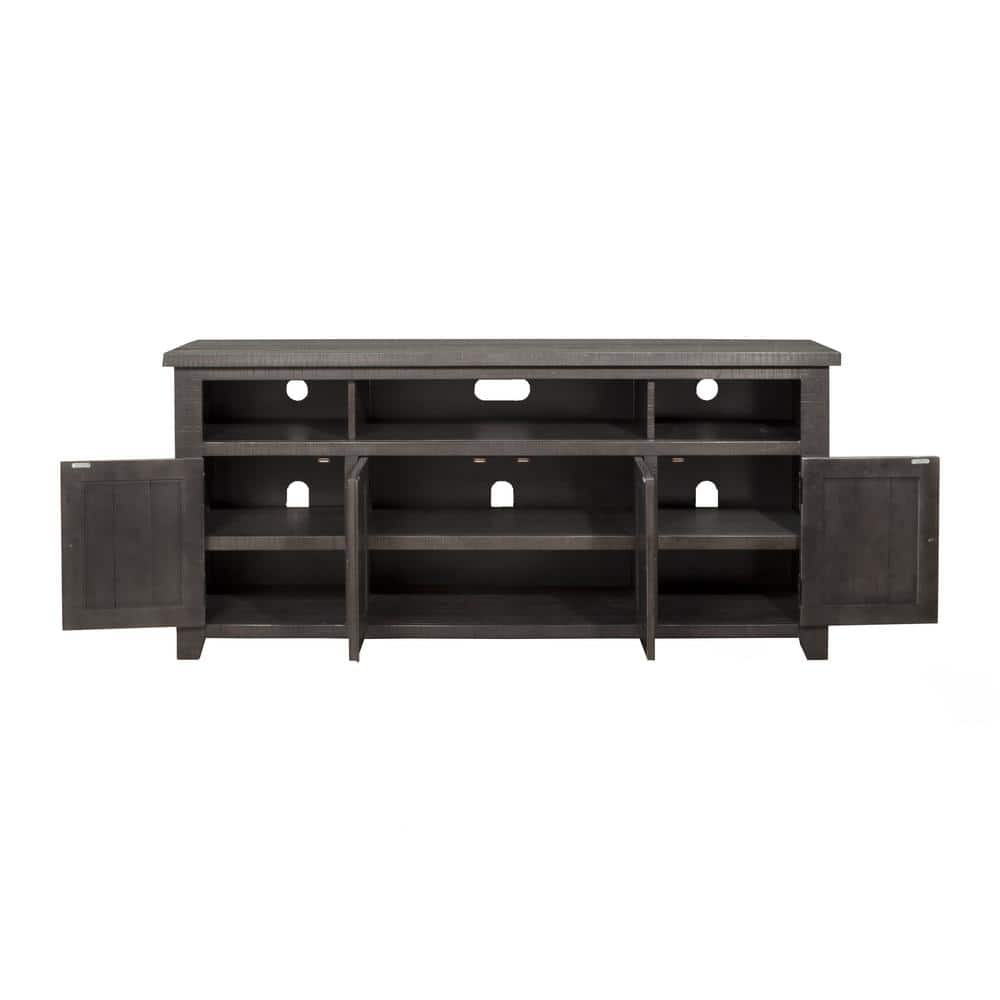 Rustic Grey Solid Pine West Mill 65" TV Stand with Cabinet