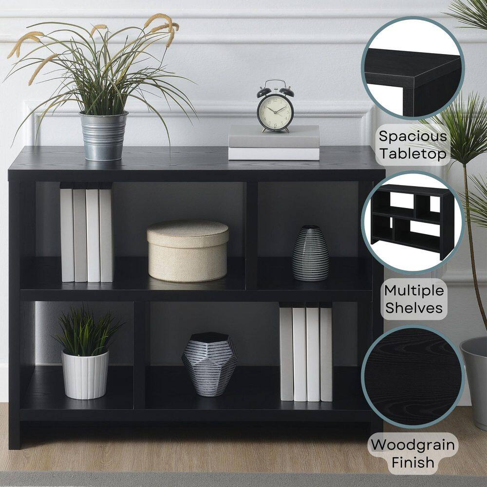Northfield Modern Black 3-Tier Console Bookcase