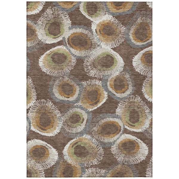 Addison Rugs Chantille Machine Washable Indoor/Outdoor Abstract ACN2278 Brown 3 ft. x 5 ft. Area Rug