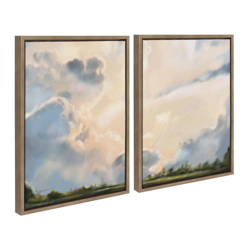 Sylvie Clouds Framed Canvas Landscape Art Print Set