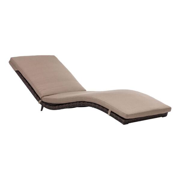 ZUO Gemini Patio Chaise Lounge with Beige Cushions