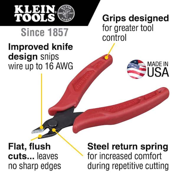 Ultra Flush Sidecutter with Safety Clip, Extra Hard Jaw, 5 Inches