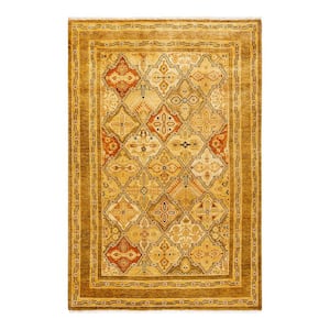 Gold 4 ft. 3 in. x 6 ft. 2 in. Ottoman One-of-a-Kind Hand-Knotted Area Rug
