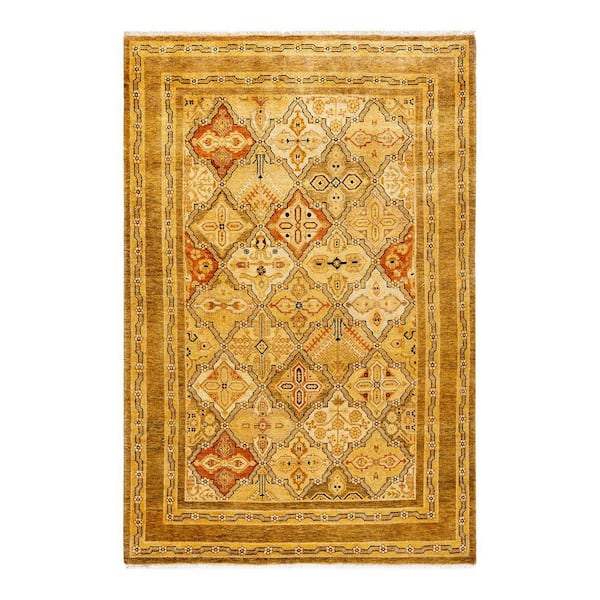 Solo Rugs Gold 4 ft. 3 in. x 6 ft. 2 in. Ottoman One-of-a-Kind Hand-Knotted Area Rug
