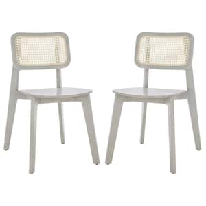 Luz Gray/Natural 18.11 in. Wood Dining Chair Set of 2