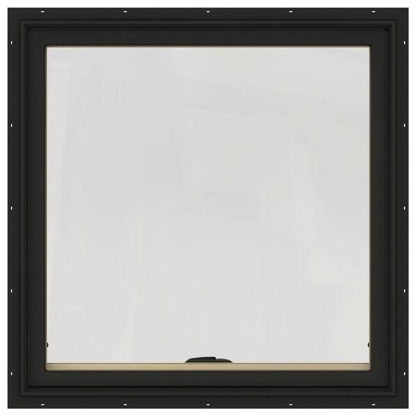 JELD-WEN 36 in. x 36 in. W-2500 Series Bronze Painted Clad Wood Awning Window w/ Natural Interior and Screen