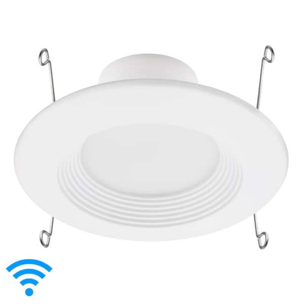 Maxxima 6 in. 65-Watt Equivalent Dimmable Smart Wi-Fi Color Changing and Tunable White Integrated LED Recessed Downlight Kit