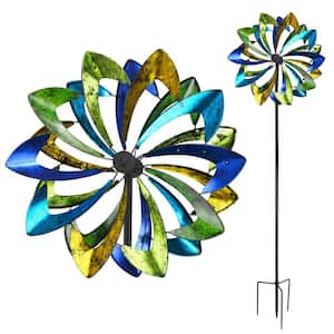 75 in. Spinner Yellow Green Blue Petals