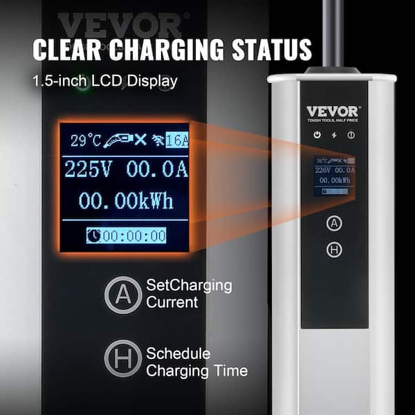 VEVOR Level 2 EV Charger 40A/32A/24A/16A 240V Electric Home EV Charging  Station with 25 ft. Cable NEMA 14-50P for SAE J1772 MGBXCDQJP240AUI7GV4 -  The Home Depot