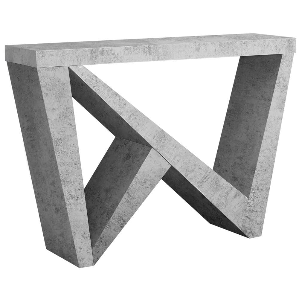 48 in. Gray Standard Rectangle Console Table with Storage