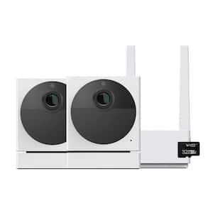 Cam Outdoor Wireless Security Camera Bundle Includes 2 Cameras, 1 Base Station, One 32 GB MSD Card
