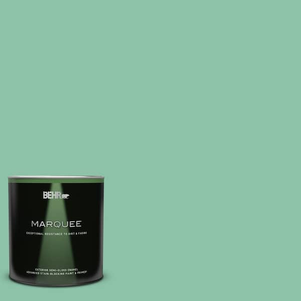 BEHR MARQUEE 1 qt. Home Decorators Collection #HDC-WR14-8 Spearmint Frosting Semi-Gloss Enamel Exterior Paint & Primer