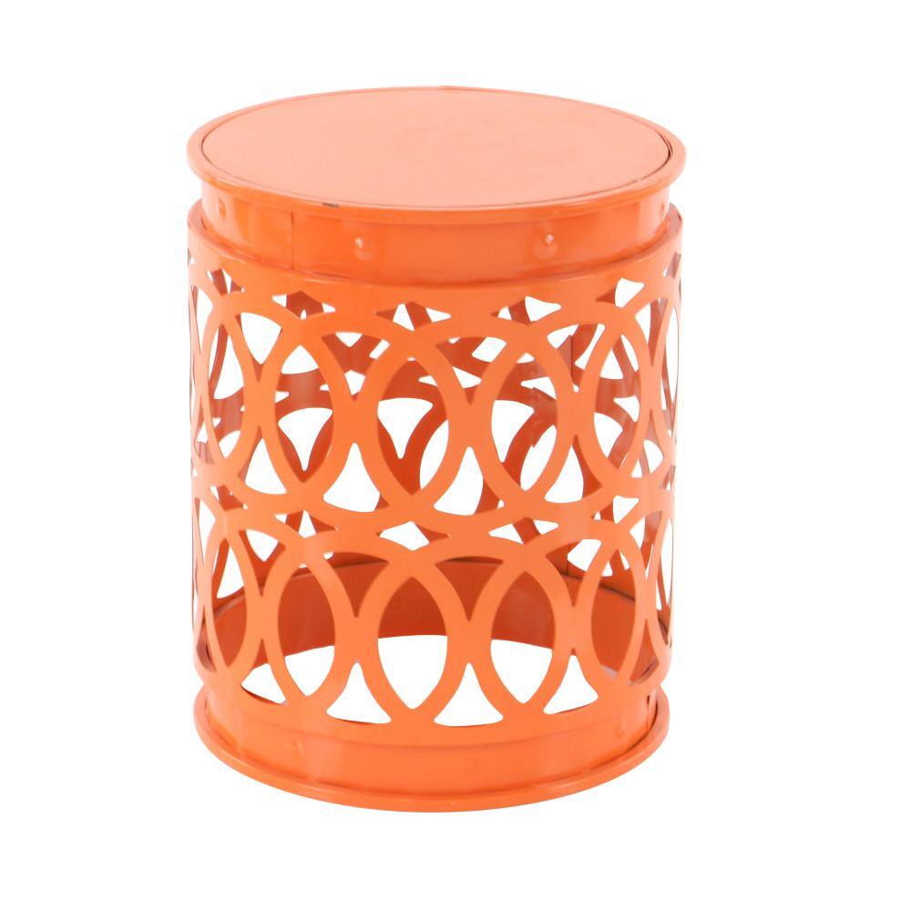 Set of 3 Multicolor Metal Drum Accent Tables